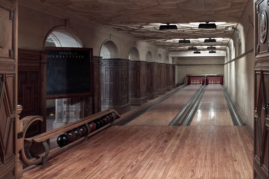 A secret bowling alley at the Frick Collection art museum in New York