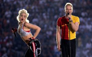 Gwen Stefani and Sting during Super Bowl XXXVII.